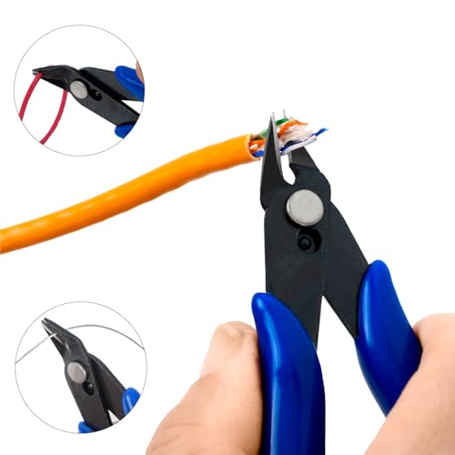 HongWay 5pcs Micro Flush Cutters 5 Inches Blue Side Cut - color: Blue