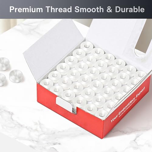BAI Prewound Embroidery Bobbins Type L 144pcs (70D/2) White Plastic Sided - color: 144pcs 70D/2 White