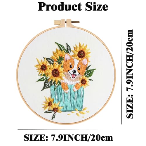 GLTAYLMY Dogs Embroidery Kit for Beginners with Pattern and Instructions,3 Pack Cross Stitch Kits,1 Plastic Embroidery Hoops,Threads and Needles,Needlepoint Kit for Adults - color: Dogs