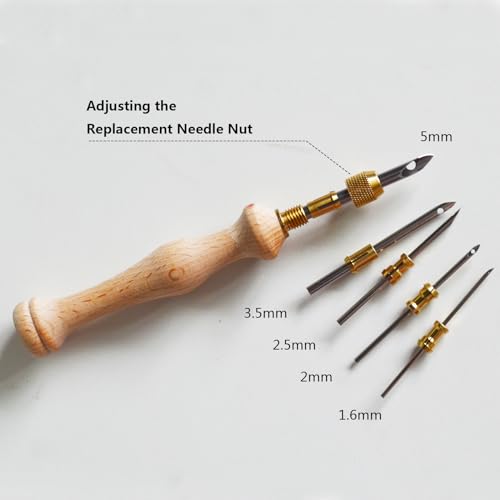 DiaWiew Punch Needle Embroidery Kit - Complete Set for Needle Punching - Includes Adjustable Punch Needle Tool and Wooden Handle Embroidery Pen Set - Ideal for Adults Beginners
