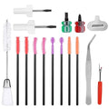 16pcs Sewing Machine Cleaning Kit, Sewing Machine Crevice Cleaning Tools Including Dual-Head Brush Screwdriver Silicone Brush Tweezers Seam Ripper Sewing Machine Repair Accessories