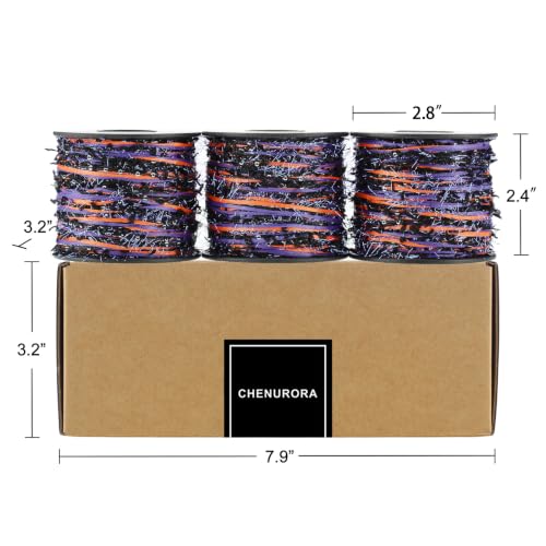 Artisanal Yarn Collection Multifiber Fancy Yarn for Knitting Crocheting Crafts DIY, Set of 3 Rolls(142 Halloween Shadow) - color: 142 Halloween Shadow