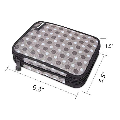 Damero Crochet Hook Case Organizer Empty, Medium, Gray Dots - color: Gray Dots, size: Medium (For Up to 6.5'' Needles)