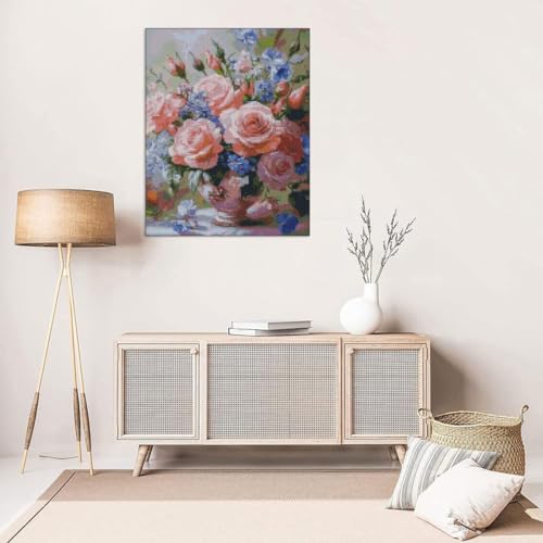 Flowers Stamped Cross Stitch Kits Cross Stitch Patterns,Dimensions Cross Stitch Kits Embroidery Kit Arts and Crafts for Beginners 11.8x15.7 inch - color: D033