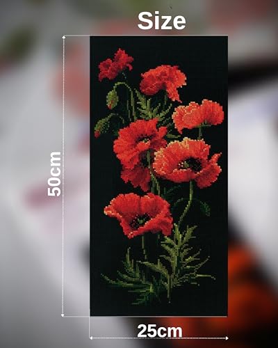 RIOLIS 1057 Poppies Counted Cross Stitch Kit 9.84 x 19.69 in