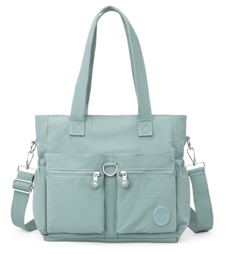 Tote Bag for Women Nylon Purse and Handbags Tote Purse Crossbody Bag Messenger Bag - color: Light Blue