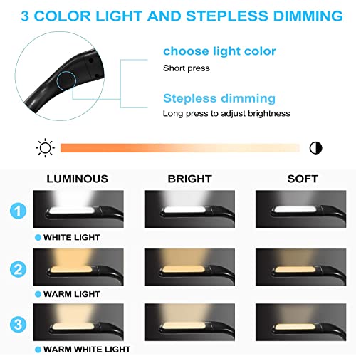 Neck Reading Light for Bed Adjustable: Bendable Arms 2-Pack Black - color: Black, size: 2-Pack