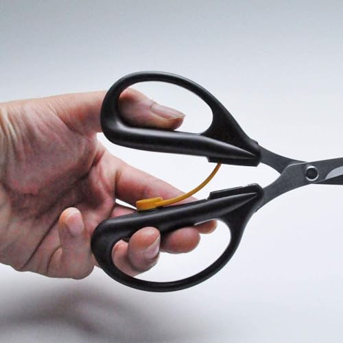 CANARY Spring Loaded Craft Scissors 6.3" [Curved Sharp Tips], Made in JAPAN, Razor Sharp Japanese Stainless Steel Blade, Black - size: Spring (Sharp -Curved-)