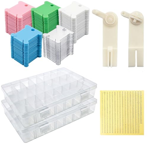 305 Pcs Embroidery Floss Organizer Kit with 24-Grid Thread Storage Boxes