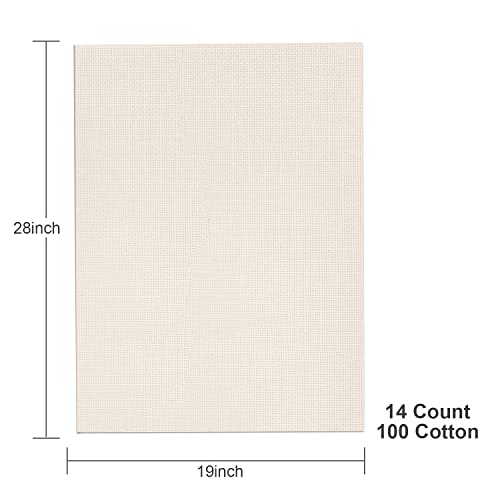 Aida Cloth 14 Count Cross Stitch Fabric,19×28inch (14CT, Off White) - color: Off White, size: 14CT