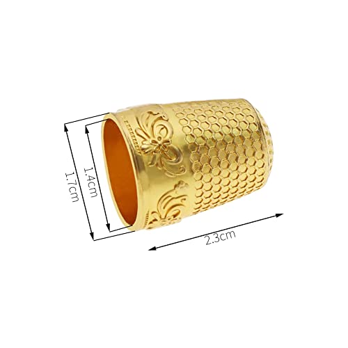 ECSiNG 6PCS Sewing Thimble Finger Protector Metal Finger Shield Fingertip Thimble Sewing Quilting Craft DIY Sewing Tool for Hand Sewing Needlework Embroidery Gold