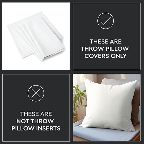 Encasa XO Throw Pillow Covers, Cotton, No Inserts 24"x24" - color: White, size: 24" x 24" (Pack of 2)