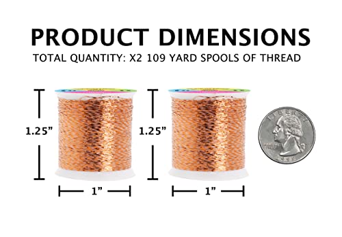 Mandala Crafts Metallic Copper Embroidery Floss for Sewing, 218 Yard Spool - color: Copper, size: 200M 218 Yards
