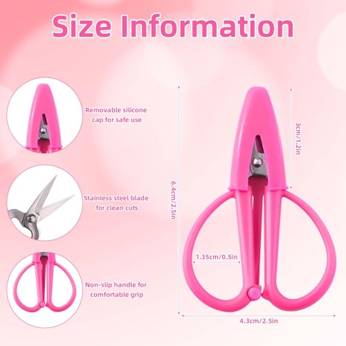 4pcs Mini Scissors, Small Sharp Multipurpose Scissors with Protective Caps for Needlepoint Sewing Embroidery Travel DIY Paper Cutting & Precision Crafts (4 Colors) - color: Pink, Yellow, Green, Blue