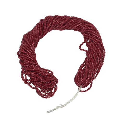 11/0 Glass Seed Beads for Jewelry Making Kit, 2 mm, 12 String Hanks (Burgundy) - color: Burgundy