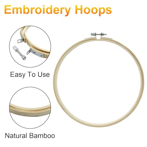 Biaungdo 8 Inch Round Wood Embroidery Hoops, 6 Pieces - style: 8 inch