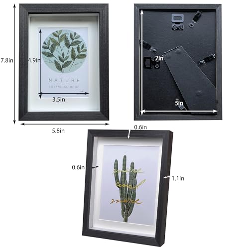 5x7 Shadow Box Frame Small Shadow Box Display Case 4 Pack Black Picture Frame Glass Surfaces Internal Depth 0.6 inch for Wall Or Tabletop - color: Black, size: 5x7 inch