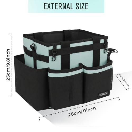 SCAVATA Compact Wearable Cleaning Caddy with Handle & Shoulder Straps - color: BabyBlue