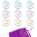 9PCS Spiral Cable Knitting Needle, Metal Cable Knit Needle Stoppers for Yarn Sewing Knitting Beginners Circular Needles Knit Tool Cable Needles Shawl Pin