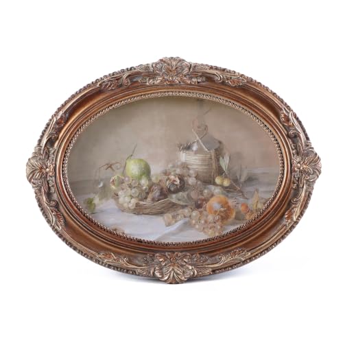 Vintage Picture Frames 5x7 Ornate Bronze Antique Pictue Frames with Real Glass Cover for Wall & Tabletop Display Victorian Home Decor Gallery Wall Decor,Oval - color: Bronze, size: 7X5