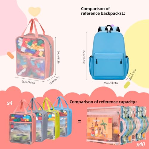 4 Pack Extra Large Mesh Toy Zipper Storage Bags (11.8 * 9.8 * 5.2in) - size: 4PcsXL