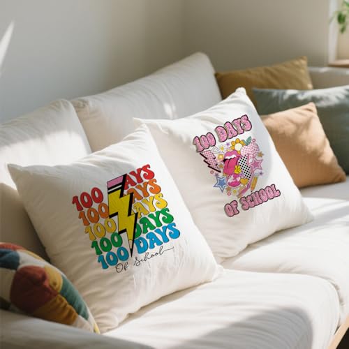 30Pcs 100 Days of School Dtf Transfers Ready to Press Back to School 100 Days Iron on Transfers for Tshirts Teacher Student Heat Transfer Vinyl Stickers for Clothing Pillows Bag DIY Crafts - color: 100 Days of School
