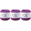 golo 3 Balls Crochet Thread Size 10 Crochet Yarn for Hand Knitting 634 - color: 000-634 Purple