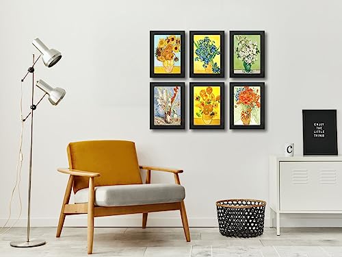 5X7 Picture Frame Set of 6 with Real Glass for Pictures 4x6 with Mat or 5x7 Without Mat, Wall or Tabletop Gallery Photo Frames in Black - color: Black, size: 5x7(set of 6)