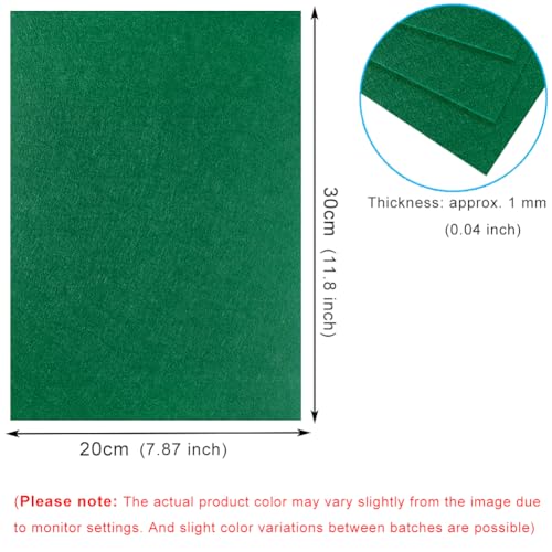 10 Dark Green Felt Fabric Sheets,7.87 x 11.8 inch (20 x 30cm) A4 Stiff Felt Squares 1 mm Thick, Great for DIY Craft, Sewing Projects, Nonwoven Patchwork, Decoration - color: Dark Green