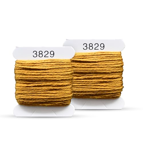 Embroidery Floss Kit and Refills - Cotton Threads - DMC Color Coding for Cross Stitch, String Crafts, Friendship Bracelets - color: 3829 Light Brown