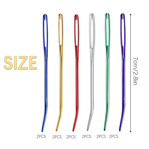 Twisepicks 12 Pcs Yarn Needle, Crochet Tapestry Needles for Crocheting, Large-Eye Blunt Needles, Large Eye Weaving Needle with Storage Box, Darning Needles for Yarn - color: 12 pcs