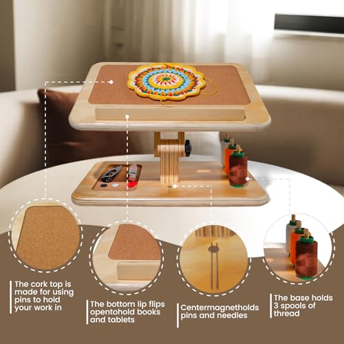 Adjustable Lap Desk For Sewing & Crafting, Folding Table With Storage