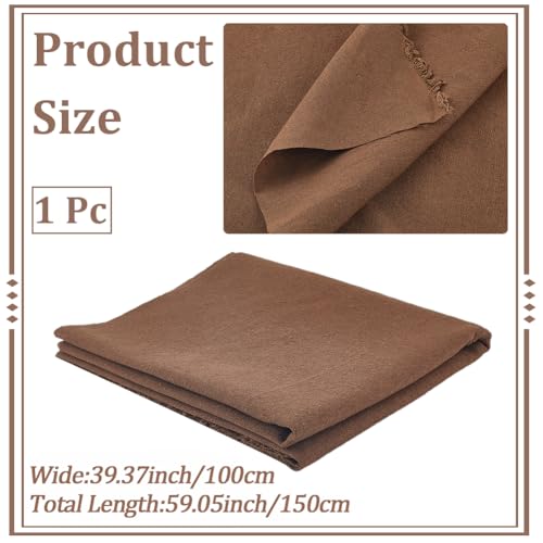 59 Inch Dark Brown Quilting Linen Type Cloth Fabric by The Yard Blend Solid Color Embroidery Cotton Fabrics for Sewing Making Needlework Upholstery Bag Furniture Cover Arts Craft Supply - color: Brown, size: 1500x1000mm