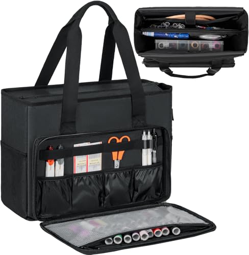 GMAK Embroidery Storage Bag, Embroidery Project Storage Carrying Tote Bag - color: Black