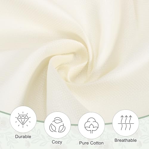 PATIKIL 14 Count Cross Stitch Cloth 59"x39", 1 Pcs Embroidery Cotton Fabric DIY Cross Stitch for Handmade Needlework Art Crafts Machine Embroidery, Beige - color: Beige, size: 59"x39"