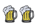 Beer Mug Patch, 2.25" x 1.75", Embroidered Iron-On for Hats, Bags, Jackets, 2-Pack - color: Beer Mug