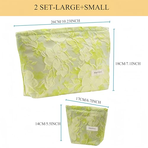getgto 2 Pcs Makeup Bags, Large Cosmetic Bag Travel Toiletry Bag - color: Cyan
