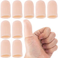 Joez Wonderful 10pcs Gel Finger Cots, Silicone Finger Covers, Thumb Protector Finger Support Protector Caps Gloves - color: [10pcs] Small, Skin Colour