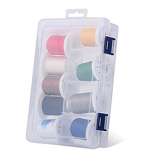 Simthread Embroidery Thread with Storage Box - 800 Yards/Spools - color: Basic Colors