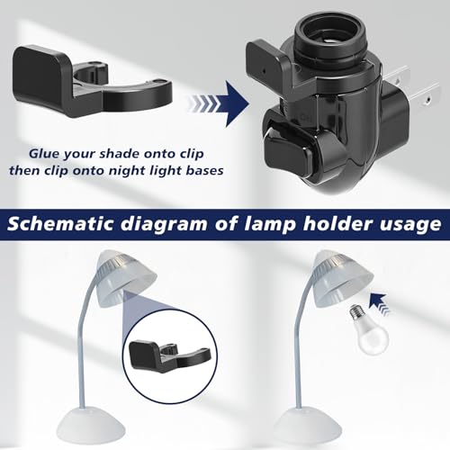 Tuanse 10 Sets Plug in Night Light Base with Shade Mount Clip, Black - color: Black