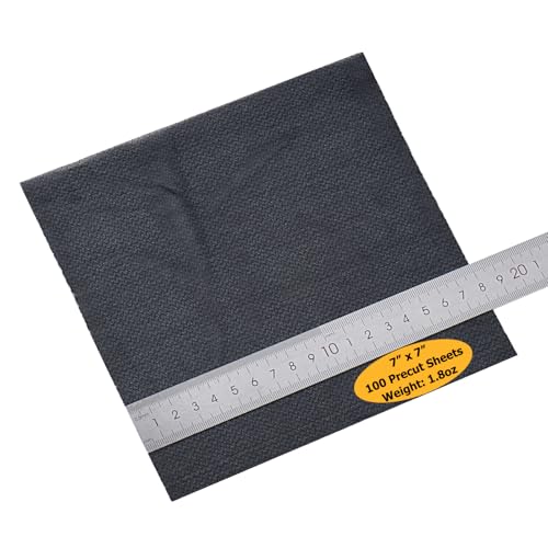 Fusible Iron-on Embroidery Backing Interfacing - 7" x 7", 100 Precut Sheets - color: Black, size: 7" x 7" 100pcs