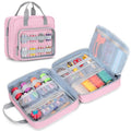 LUXJA Sewing Storage Organizer with Folio Open Design, Pink - color: Pink