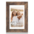 Hongkee 4x6 Picture Frame with Real Glass Wood Frame, 1 Pack (Mat 3.5x5) - color: Rustic Brown, size: 4X6 in