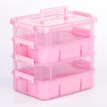 CraftGenes Art Supply Storage Organizer, 4-Tier 10 Qt Box, 2 Trays, Pink - color: Pink