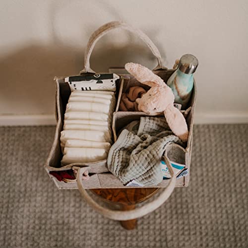 Parker Baby Co. Felt Diaper Caddy Organizer - Large, Oatmeal - color: Oatmeal (Heathered Brown), size: Large