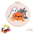 artcici Punch Needle Kit for Beginners with Halloween Ghost Pattern Tool and Yarn, Easy Embroidery Rug Hooking Set (Halloween Ghost) - color: Halloween Ghost