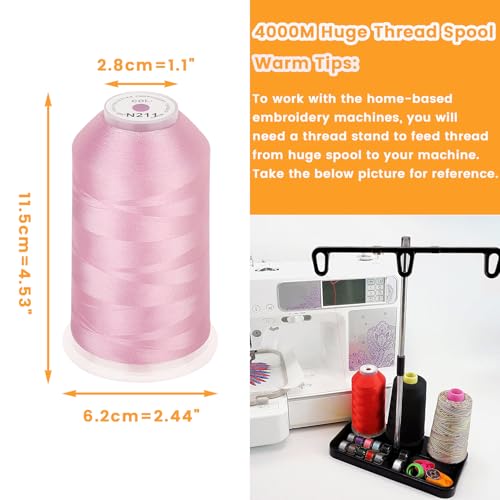 New brothread Huge Spool Embroidery Thread -Pale Pink Fits Janome Color - color: Pale Pink-N211