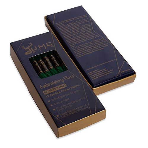 12 Pieces Emerald Green 923 Premium Embroidery Thread | 100% Egyptian Cotton Premium Skeins | Cross Stitch Embroidery Floss | Oeko TEX Certified Stranded Cotton (Emerald Green) - color: Emerald Green