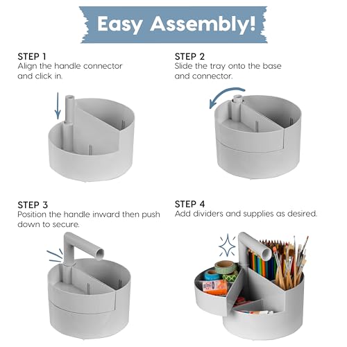 IRIS USA Desk Pencil Organizer |Made in USA| 6 Storage Compartments - Gray - color: Grey