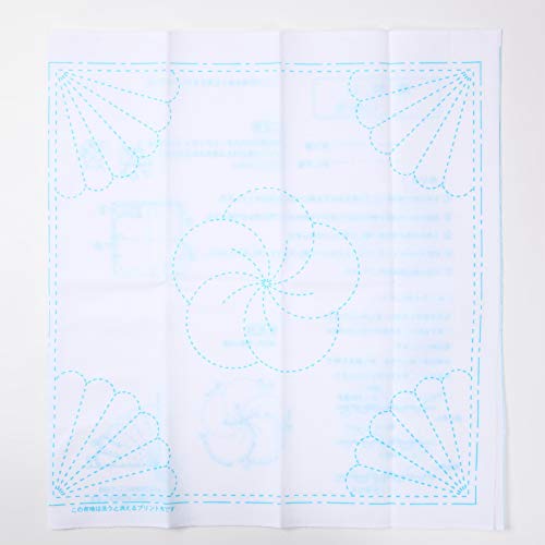 Sashiko kit, Yokota Sashiko Thread and Template Yume Fukin with Original English Manual, Fabric, Japanese Textile (Navy Thread/White Dishcloth 2) - color: Navy Thread / White Dishcloth 2